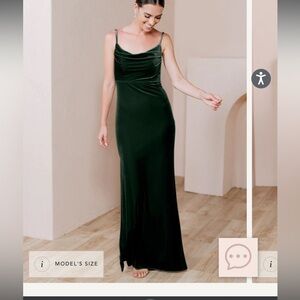 Revelry Emerald velvet tall dress